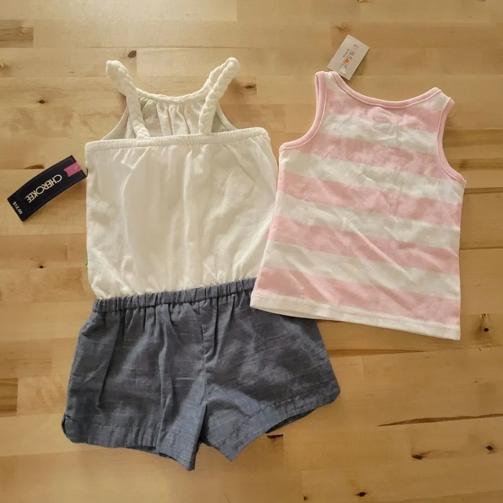 Infant Baby Girl Clothes Lot 9m 12m, Osh Kosh Carter's NWT One Piece Denim